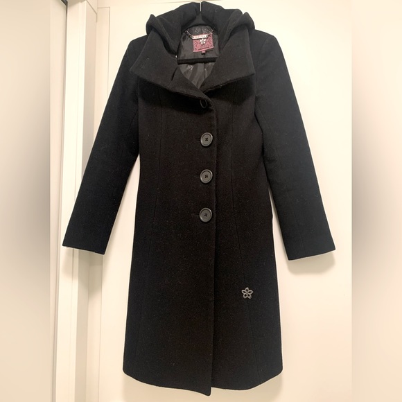 Sakura Jackets & Coats Sakura Black Wool Coat Xxs Poshmark